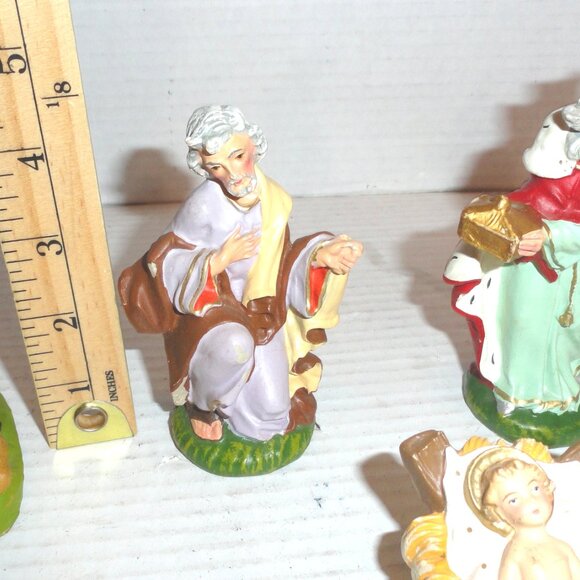 Lot of 5 VTG Hand Painted Composition Nativity Figures with Chip Damage READ - Picture 4 of 16